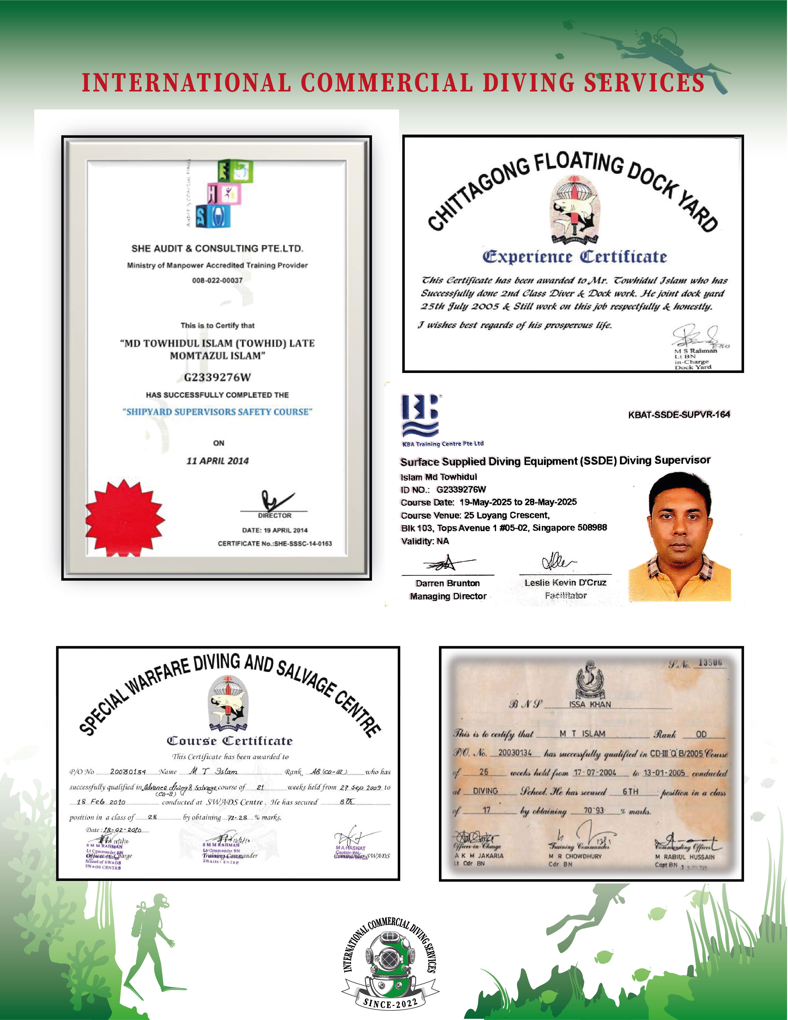 Safety & Supervisory Certifications